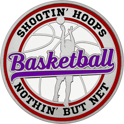 Purple "Basketball" with Maroon Outer Circular Borders